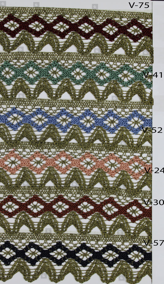 Δαντέλα 126910 Gold-Rayon